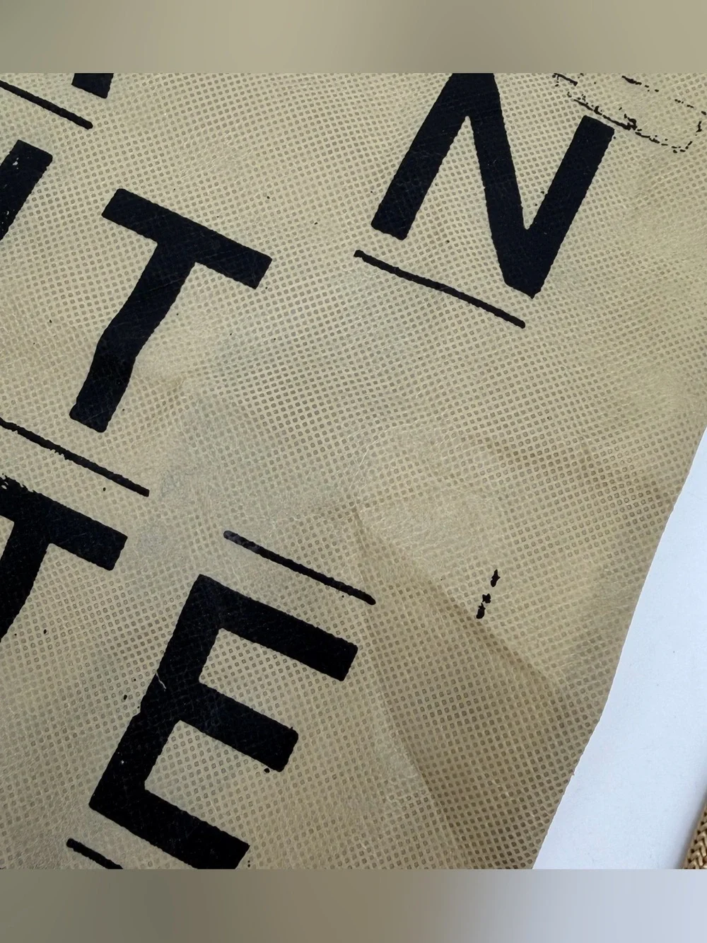 Urban Outfitters Drawstring Bag Backpack Tan Logo Recycled